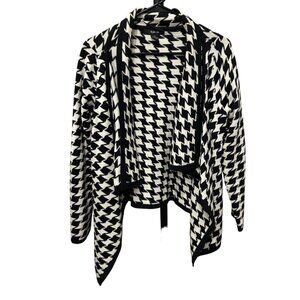 Style & Co. Houndstooth Open Front Cardigan Sweater Sz M